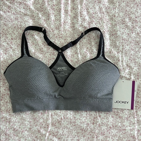 Jockey Women's Gray Molded Cup Sports Bra NWT - Picture 1 of 7